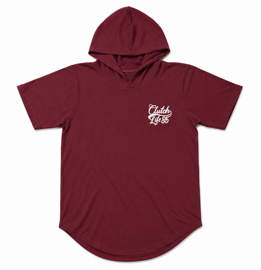 Signature Scoop Hooded Tee - Burgundy